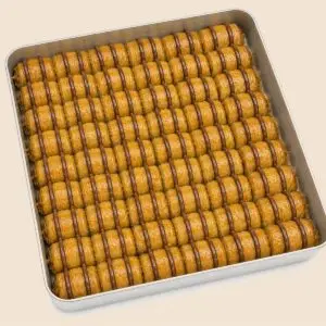 Chocolate Walnut Roll Baklava tray - Halavji Ankara Kuwait