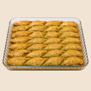 Cream Pistachio Sobiyet Baklava tray - Halavji Ankara Kuwait